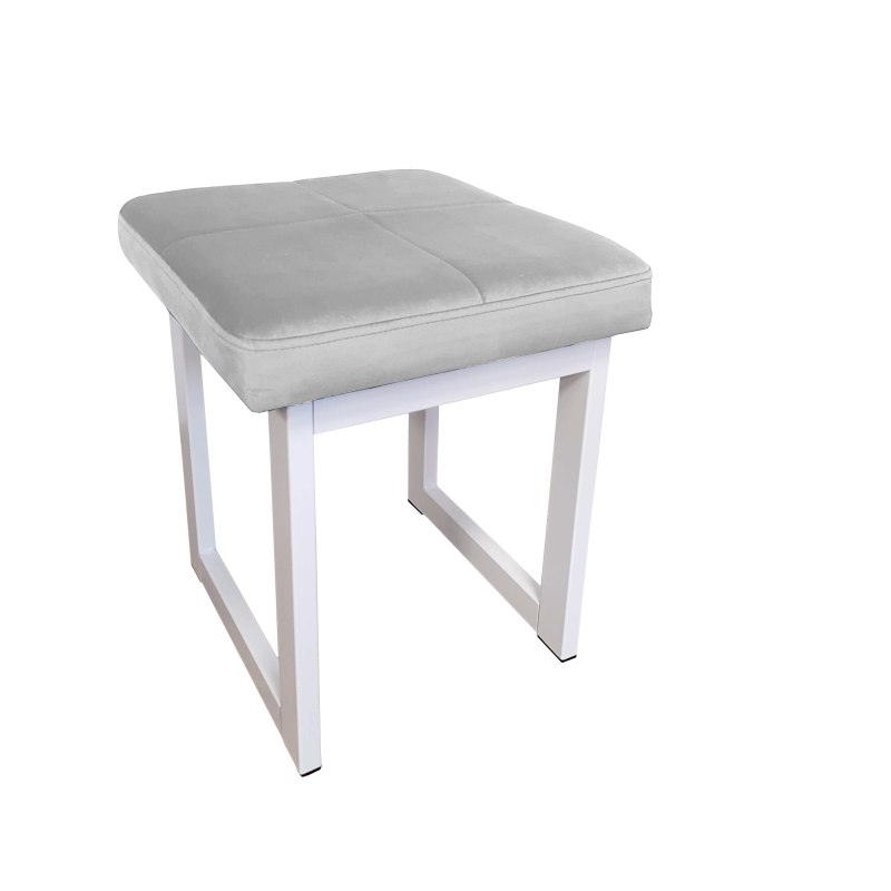 Taboret SOLID tkanina Welur stelaż metalowy STOŁEK LOFT