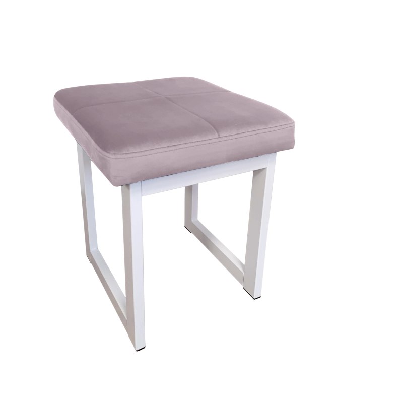Taboret SOLID tkanina Welur stelaż metalowy STOŁEK LOFT