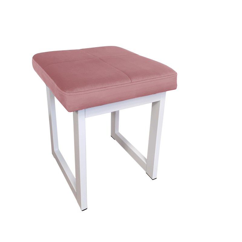 Taboret SOLID tkanina Welur stelaż metalowy STOŁEK LOFT