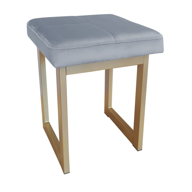 Taboret SOLID tkanina Welur stelaż metalowy STOŁEK LOFT