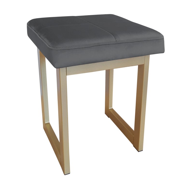 Taboret SOLID tkanina Welur stelaż metalowy STOŁEK LOFT