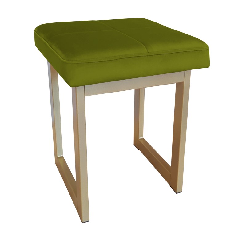 Taboret SOLID tkanina Welur stelaż metalowy STOŁEK LOFT