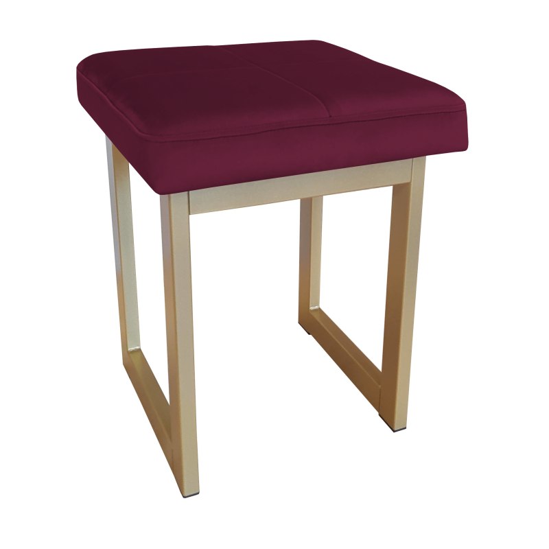 Taboret SOLID tkanina Welur stelaż metalowy STOŁEK LOFT