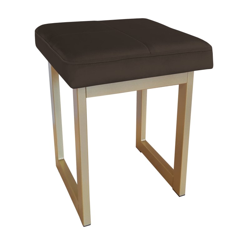 Taboret SOLID tkanina Welur stelaż metalowy STOŁEK LOFT