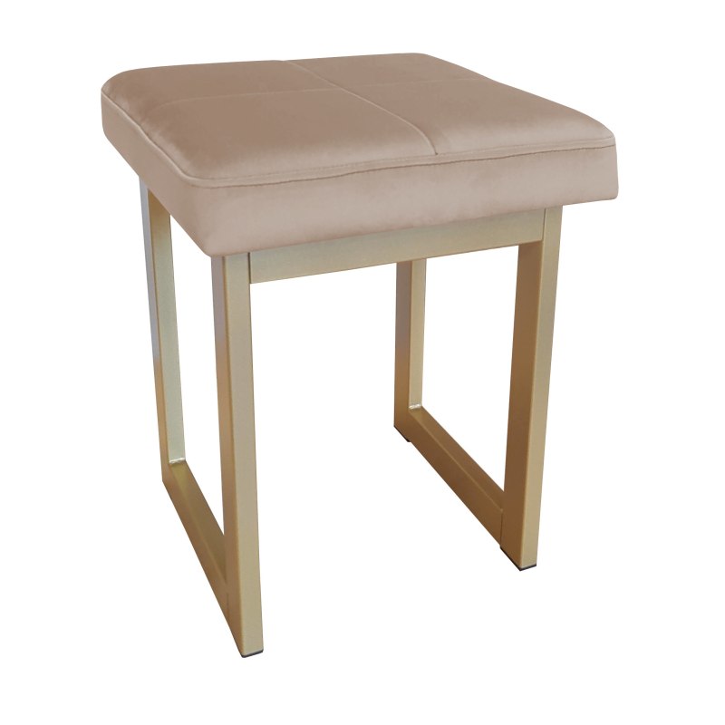 Taboret SOLID tkanina Welur stelaż metalowy STOŁEK LOFT