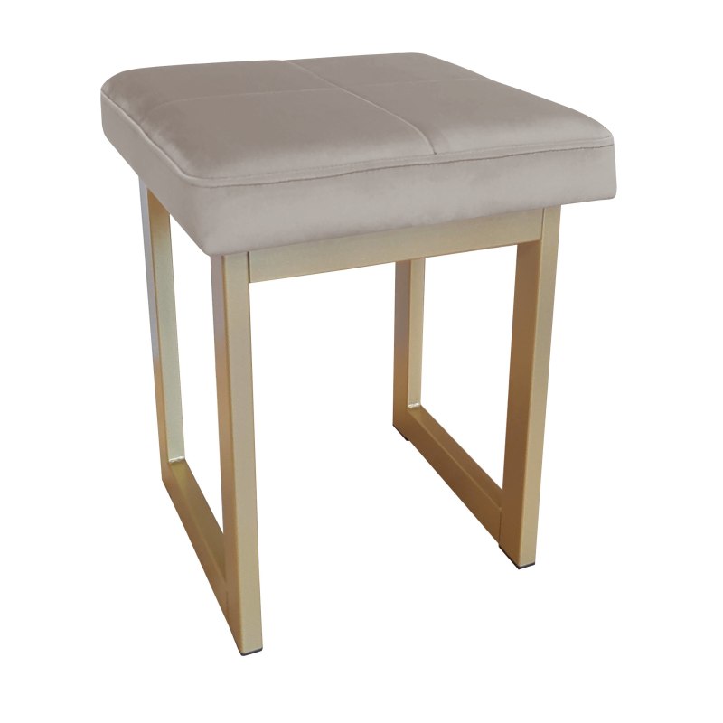 Taboret SOLID tkanina Welur stelaż metalowy STOŁEK LOFT