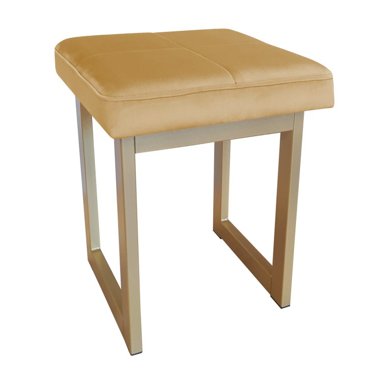 Taboret SOLID tkanina Welur stelaż metalowy STOŁEK LOFT
