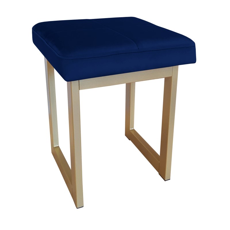 Taboret SOLID tkanina Welur stelaż metalowy STOŁEK LOFT