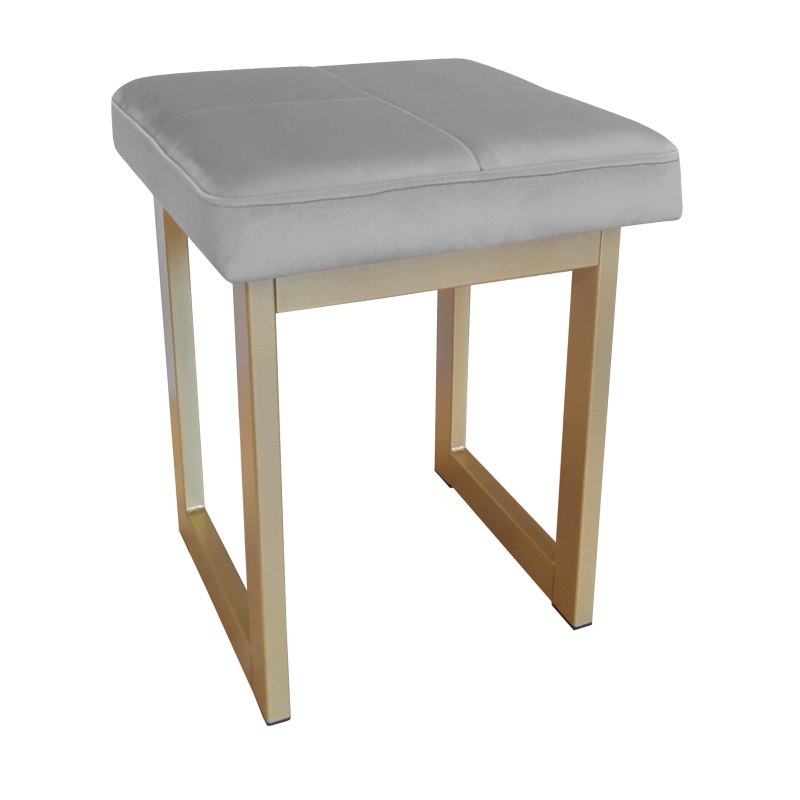 Taboret SOLID tkanina Welur stelaż metalowy STOŁEK LOFT