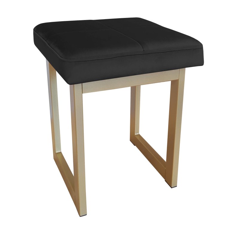Taboret SOLID tkanina Welur stelaż metalowy STOŁEK LOFT