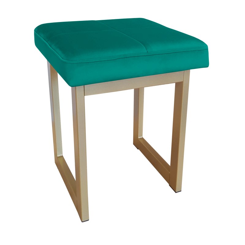 Taboret SOLID tkanina Welur stelaż metalowy STOŁEK LOFT
