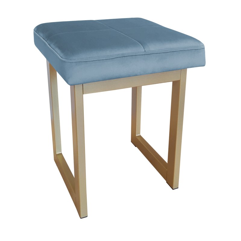 Taboret SOLID tkanina Welur stelaż metalowy STOŁEK LOFT
