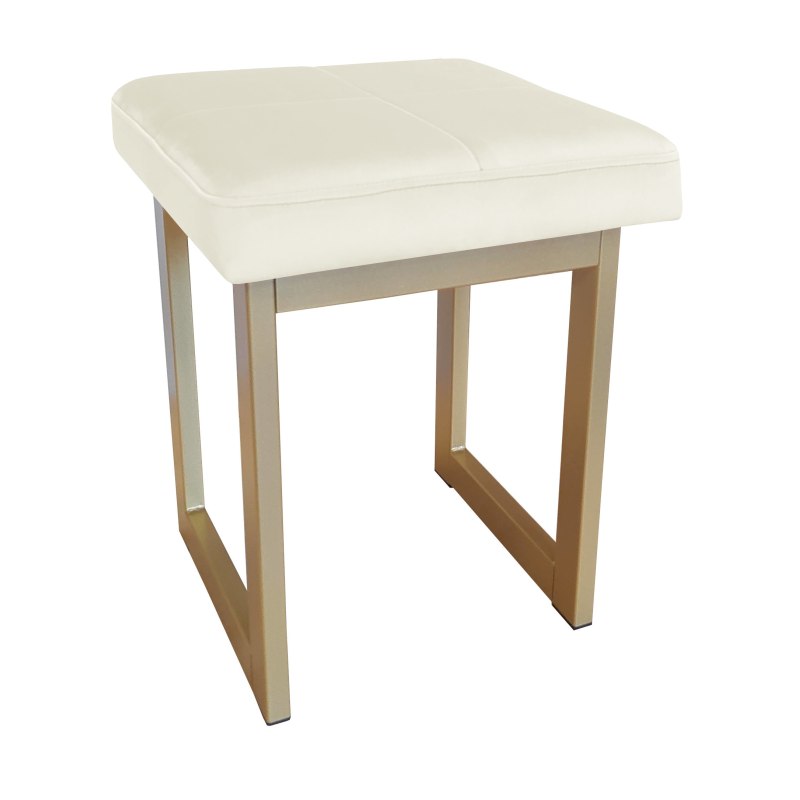 Taboret SOLID tkanina Welur stelaż metalowy STOŁEK LOFT