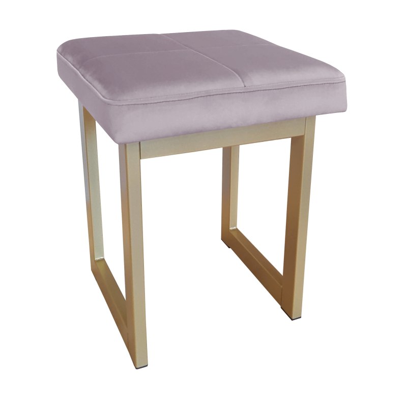 Taboret SOLID tkanina Welur stelaż metalowy STOŁEK LOFT
