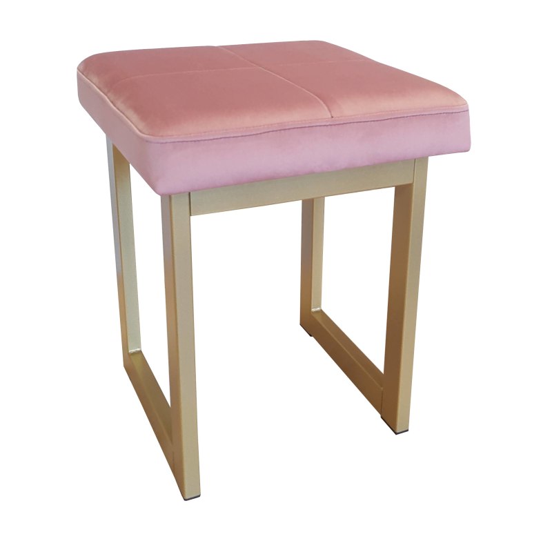 Taboret SOLID tkanina Welur stelaż metalowy STOŁEK LOFT