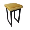 Taboret SOLID tkanina Welur stelaż metalowy STOŁEK LOFT