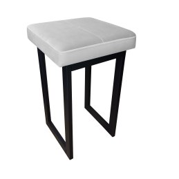 Taboret SOLID tkanina Welur stelaż metalowy STOŁEK LOFT