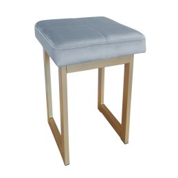 Taboret SOLID tkanina Welur stelaż metalowy STOŁEK LOFT