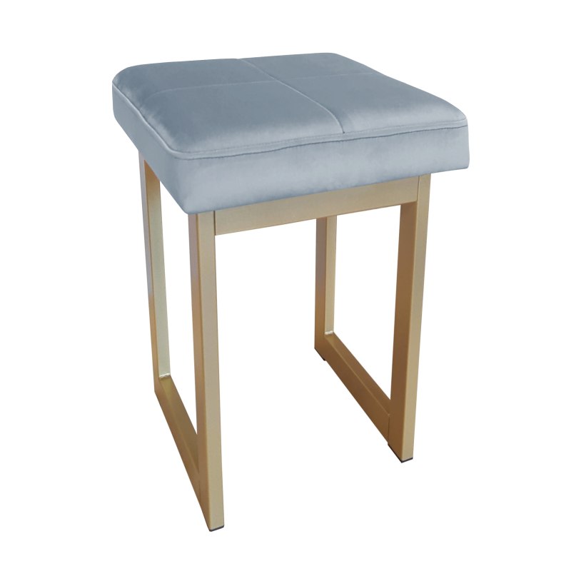 Taboret SOLID tkanina Welur stelaż metalowy STOŁEK LOFT