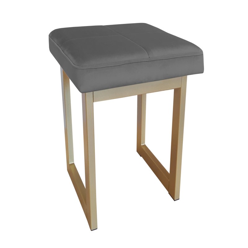 Taboret SOLID tkanina Welur stelaż metalowy STOŁEK LOFT