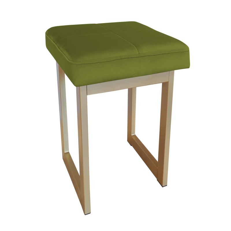 Taboret SOLID tkanina Welur stelaż metalowy STOŁEK LOFT