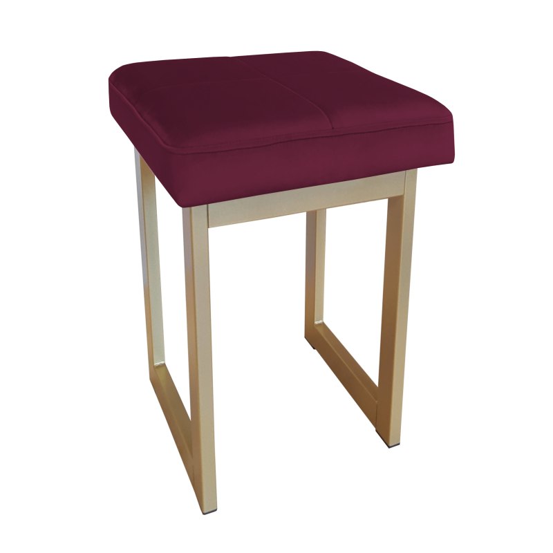 Taboret SOLID tkanina Welur stelaż metalowy STOŁEK LOFT