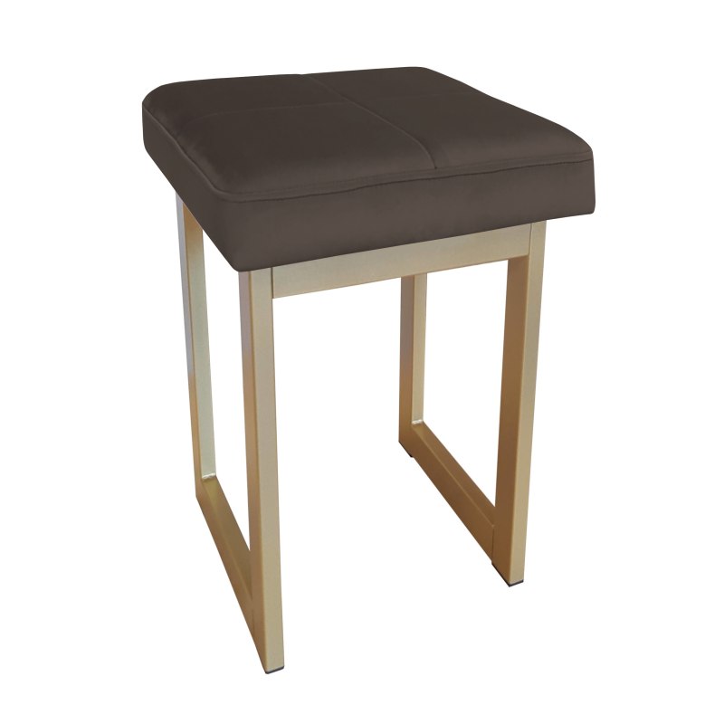 Taboret SOLID tkanina Welur stelaż metalowy STOŁEK LOFT