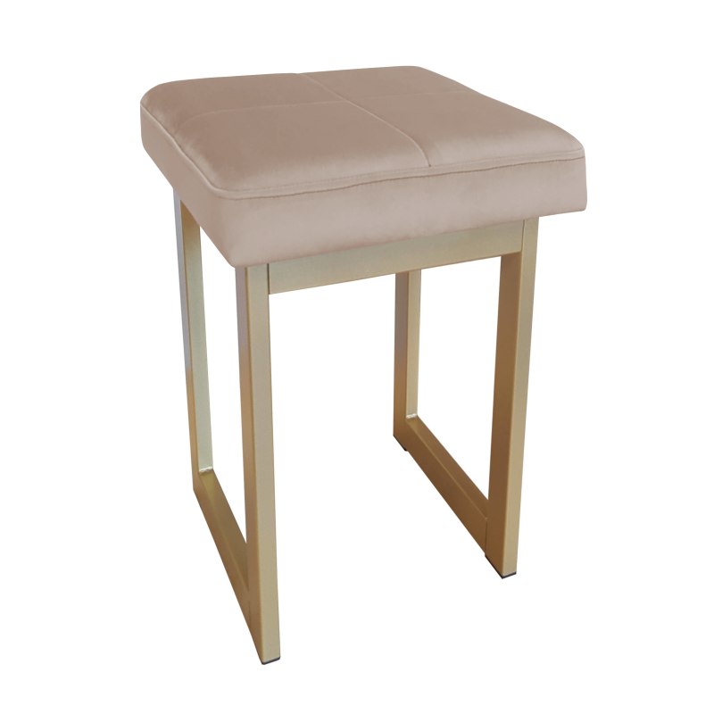 Taboret SOLID tkanina Welur stelaż metalowy STOŁEK LOFT