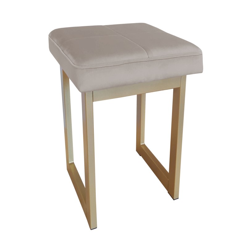 Taboret SOLID tkanina Welur stelaż metalowy STOŁEK LOFT