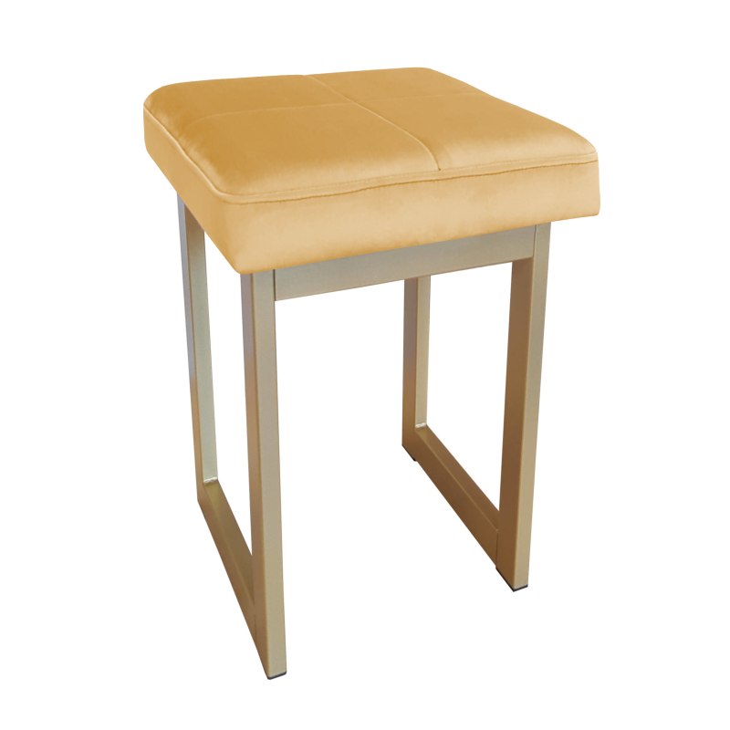 Taboret SOLID tkanina Welur stelaż metalowy STOŁEK LOFT