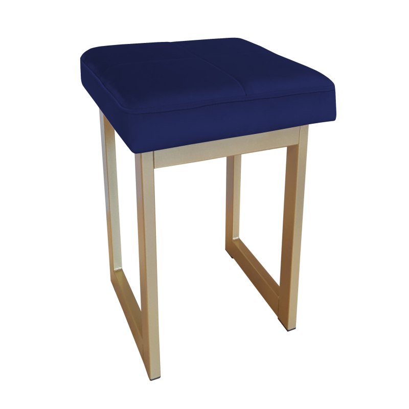Taboret SOLID tkanina Welur stelaż metalowy STOŁEK LOFT