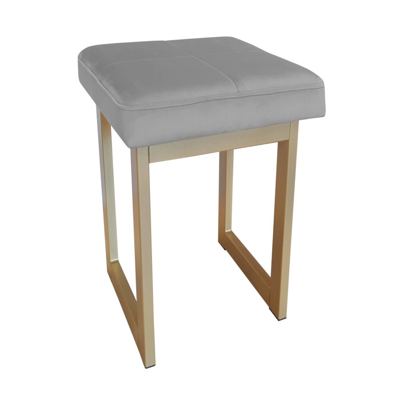 Taboret SOLID tkanina Welur stelaż metalowy STOŁEK LOFT