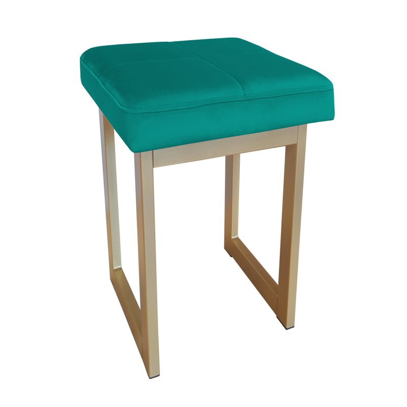 Taboret SOLID tkanina Welur stelaż metalowy STOŁEK LOFT