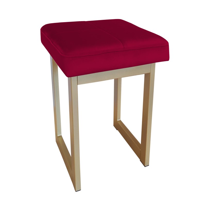 Taboret SOLID tkanina Welur stelaż metalowy STOŁEK LOFT