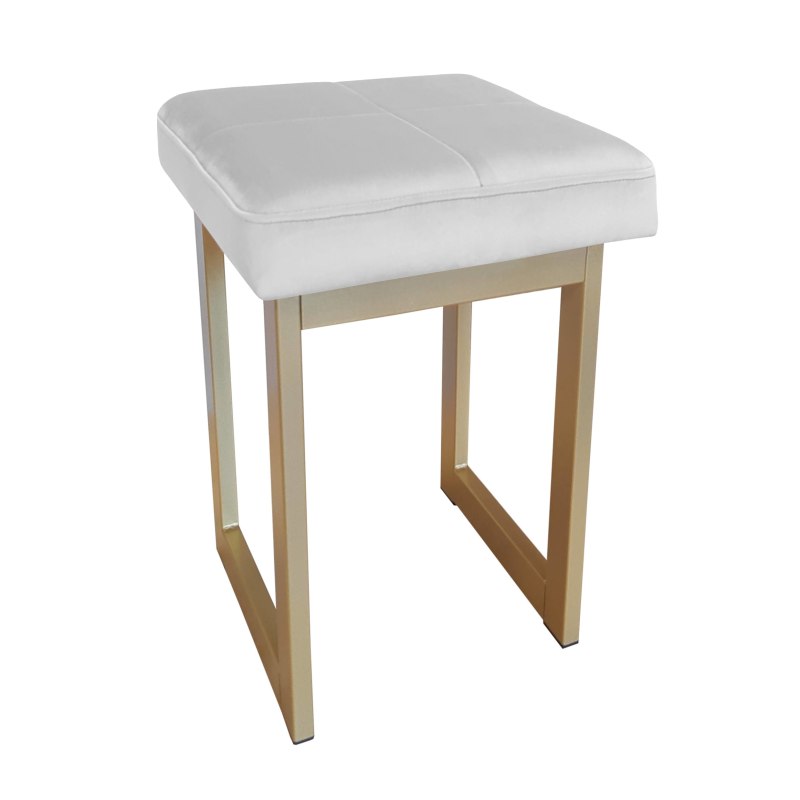 Taboret SOLID tkanina Welur stelaż metalowy STOŁEK LOFT