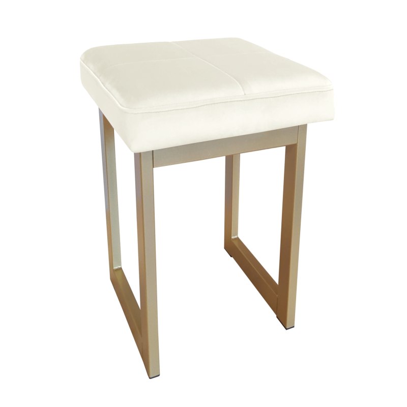 Taboret SOLID tkanina Welur stelaż metalowy STOŁEK LOFT