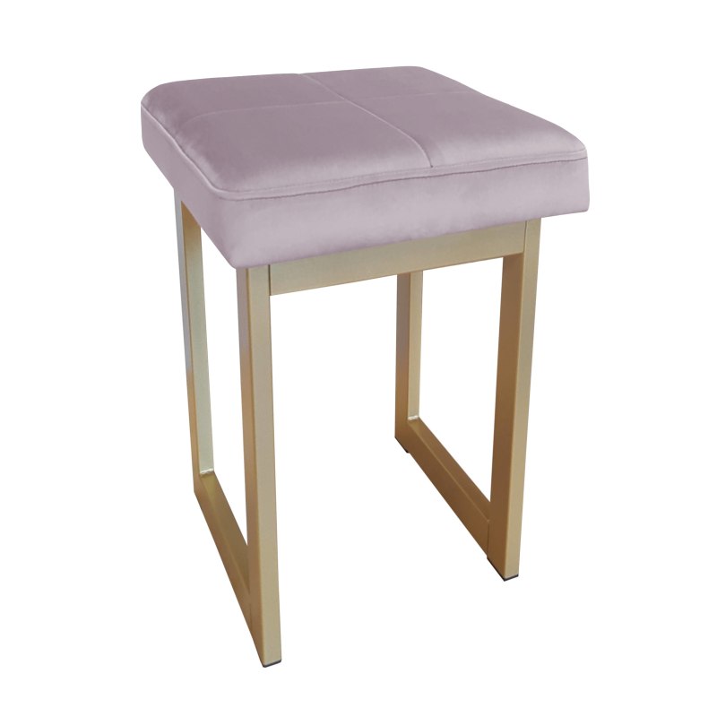 Taboret SOLID tkanina Welur stelaż metalowy STOŁEK LOFT