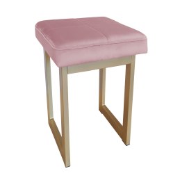 Taboret SOLID tkanina Welur stelaż metalowy STOŁEK LOFT