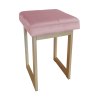 Taboret SOLID tkanina Welur stelaż metalowy STOŁEK LOFT