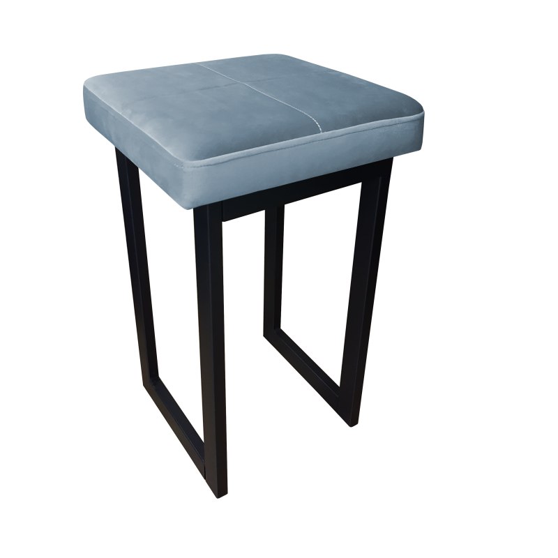 Taboret SOLID tkanina Welur stelaż metalowy STOŁEK LOFT