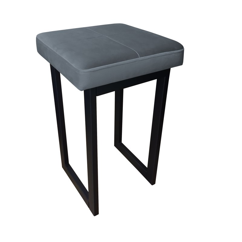 Taboret SOLID tkanina Welur stelaż metalowy STOŁEK LOFT