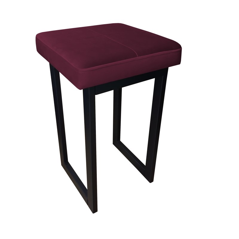 Taboret SOLID tkanina Welur stelaż metalowy STOŁEK LOFT