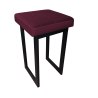 Taboret SOLID tkanina Welur stelaż metalowy STOŁEK LOFT