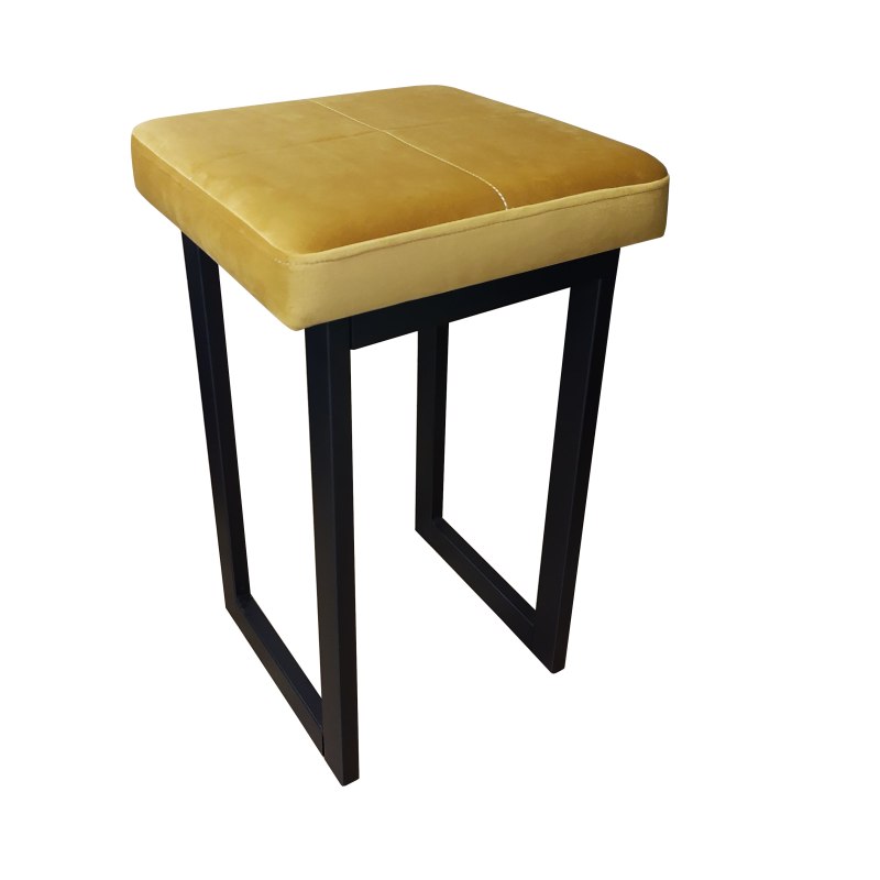 Taboret SOLID tkanina Welur stelaż metalowy STOŁEK LOFT