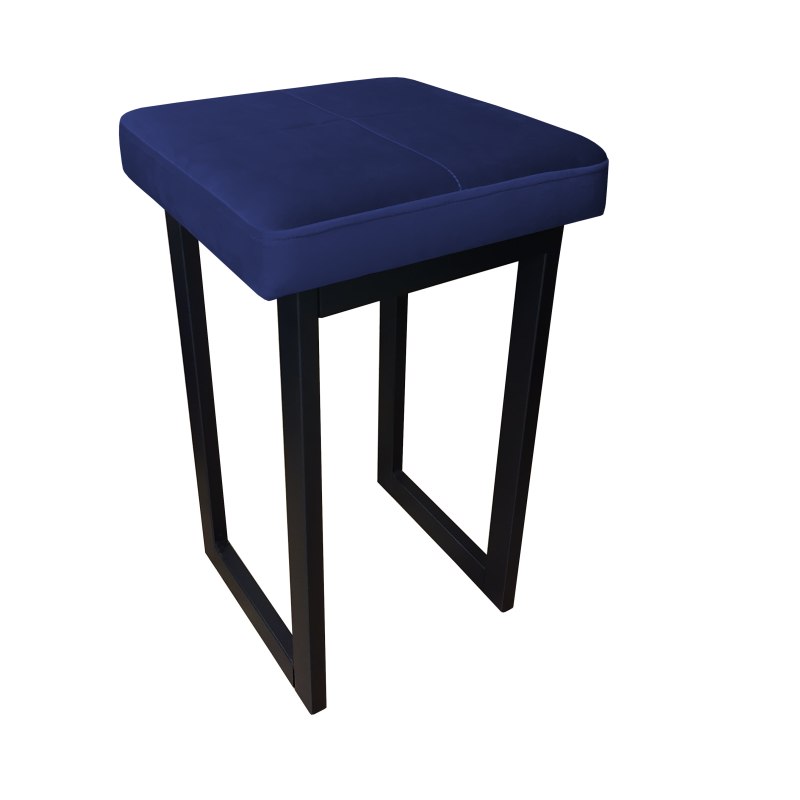 Taboret SOLID tkanina Welur stelaż metalowy STOŁEK LOFT
