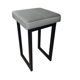 Taboret SOLID tkanina Welur stelaż metalowy STOŁEK LOFT