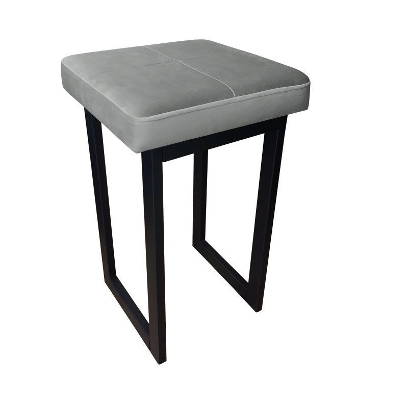 Taboret SOLID tkanina Welur stelaż metalowy STOŁEK LOFT