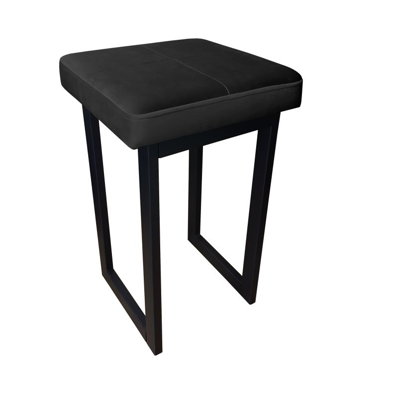 Taboret SOLID tkanina Welur stelaż metalowy STOŁEK LOFT