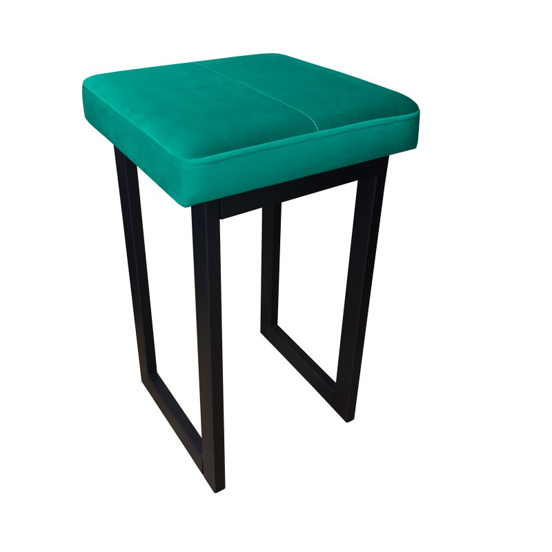 Taboret SOLID tkanina Welur stelaż metalowy STOŁEK LOFT