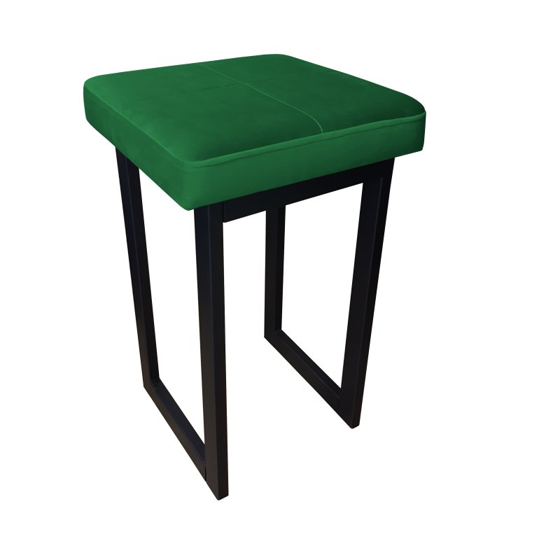 Taboret SOLID tkanina Welur stelaż metalowy STOŁEK LOFT
